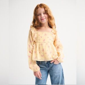 A&F Puff Sleeve Babydoll Top Girls Size 13/14